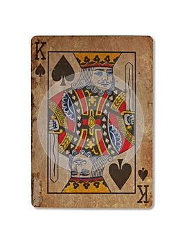 Very old playing card, King of spades