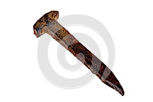 Very old and rusty railroad spike