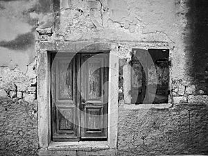 Very old weathered door made of wood