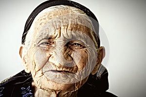 Very old woman face photo
