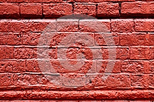 Very old, worn out red brick wall texture, background