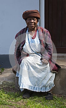 Very old Xhosa women selling beads on the Transkei coast of south African