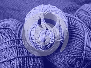 Very peri purple cotton and wool knitting yarn
