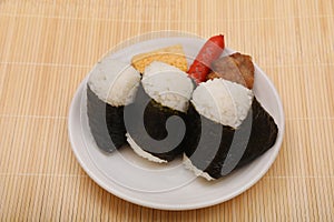 It is a very popular food in Japan. It is also called `omusubi` or `nigiri-meshi` and is often used for lunch boxes.