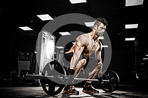 Very power athletic guy bodybuilder