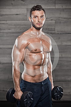 Very power athletic guy bodybuilder