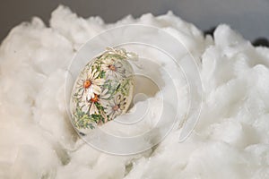 The very pretty colorful easter egg close up