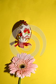 Very pretty colorful easter egg close up