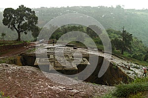 Very rainy day in Lalibela. Ethiopia.