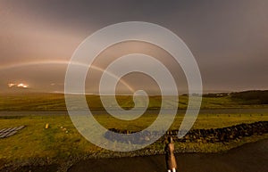 Very rare moonbow during the night above Staffin bay