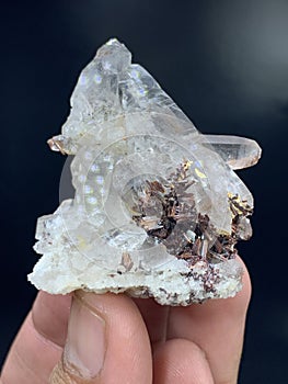 very Rare Sagenite Rutile with Quartz crystal Mineral specimen from Skardu pakistan