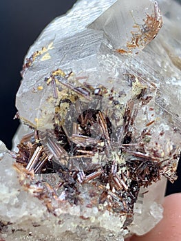 very Rare Sagenite Rutile with Quartz crystal Mineral specimen from Skardu pakistan