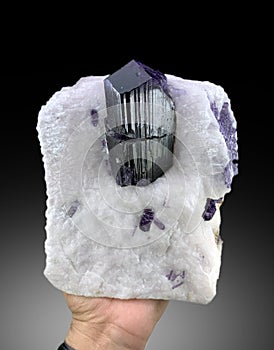 Very rare scapolite crystal on matric mineral specimen from badakhshan afghanistan