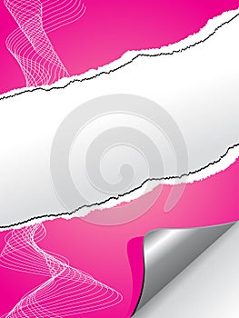 Very realistic tear Pink paper