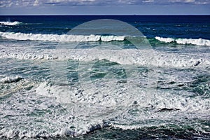 Very Rough pacific Ocean Waves, Bondi Beach, Sydney, Australia