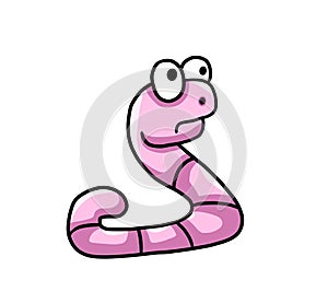 A Very Scared Little Pink Worm