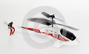 Very small R/C toy helicopter in action