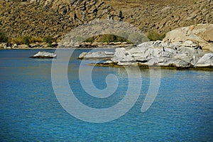 Very special rocks formation of Kolimbithres beach on the island of Paros