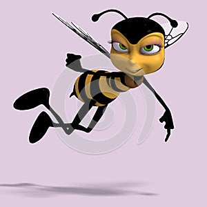 Very sweet render of a honey bee in yellow and bla