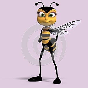 Very sweet render of a honey bee in yellow and bla