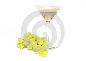 Very sweet white wine in the martini glass