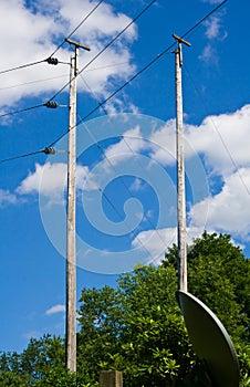 Very tall electric poles