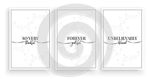 So very thankful, forever grateful unbelievably blessed vector, wording design, lettering, minimalist poster, three pieces poster