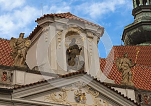 Very top of the entrance gate to the Strahov Monastery, Prague, Czech Republic