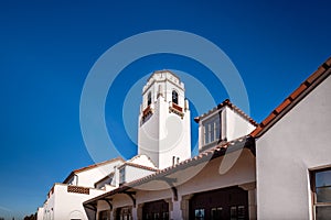 Very unique perspective of the Boise train depot looking up from the backside