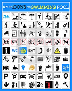 Very useful and usable set of icons for swimming pools.