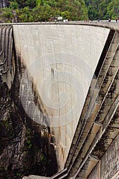 Verzasca Dam on the italian part of Swtzerland