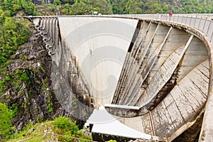 Verzasca Dam on the italian part of Swtzerland