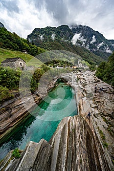 Verzasca River in Swiss canton of Ticino
