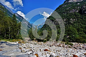 Verzasca valley on a beautiful sunny day, Ticino