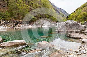 The Verzasca Valley is natural place made of crystal clear waters, green mountains and canyons, Sitzerland