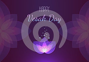 Vesak Day background horizontal banner. Vector greeting card.