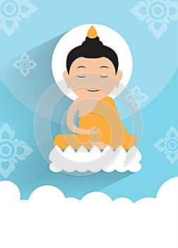 Vesak day.Buddha Enlighten on the lotus Vector photo