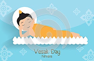 Vesak day.Buddha nirvana on the lotus Vector photo