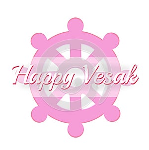 Vesak day card with Wheel of Dharma