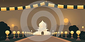 Vesak Day Creative Concept for Card Banner. Celebration Vesak Day background with Buddha silhouette