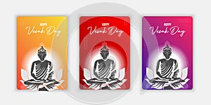 Vesak Day Creative Concept for Card or Banner. Vesak Day is a holy day for Buddhists.