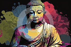 Vesak Day Creative Concept for Card or Banner. Vesak Day is a holy day for Buddhists. Happy Buddha Day with Siddhartha