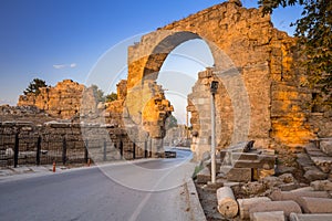Vespasian gate to the ancient city of Side