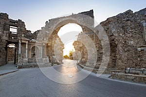 Vespasian gate to the ancient city of Side