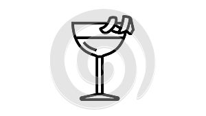 vesper cocktail glass drink line icon animation