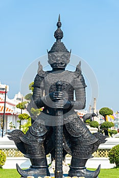 Vessavana statue at Wat Arun Bangkok Thailand