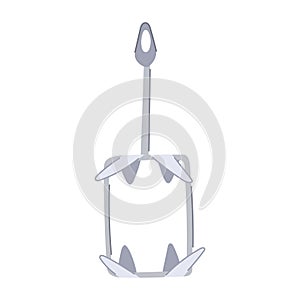 vessel boat anchor cartoon vector illustration