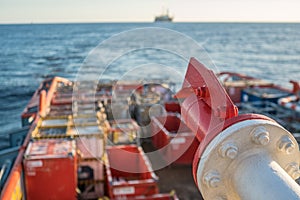 Vessel fire fighting system of offshore supply vessel at sea