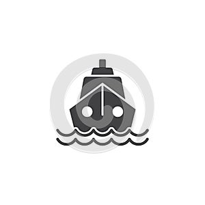 Vessel icon in flat style. Ship vector illustration on isolated background. Transport sign business concept