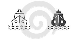 Vessel icon in flat style. Ship vector illustration on isolated background. Transport sign business concept